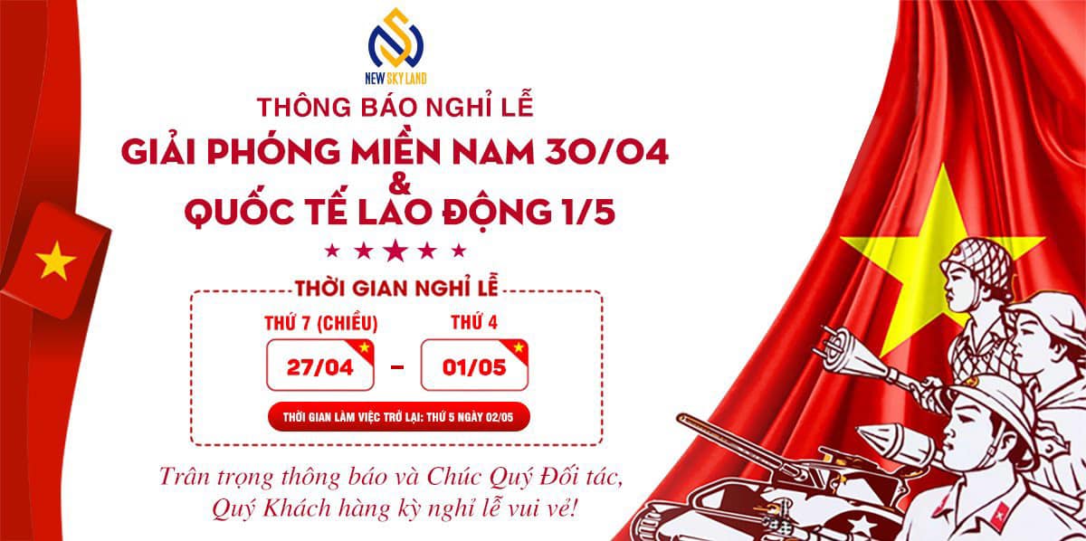 THÔNG BÁO LỊCH NGHỈ LỄ 30/04 - 01/05