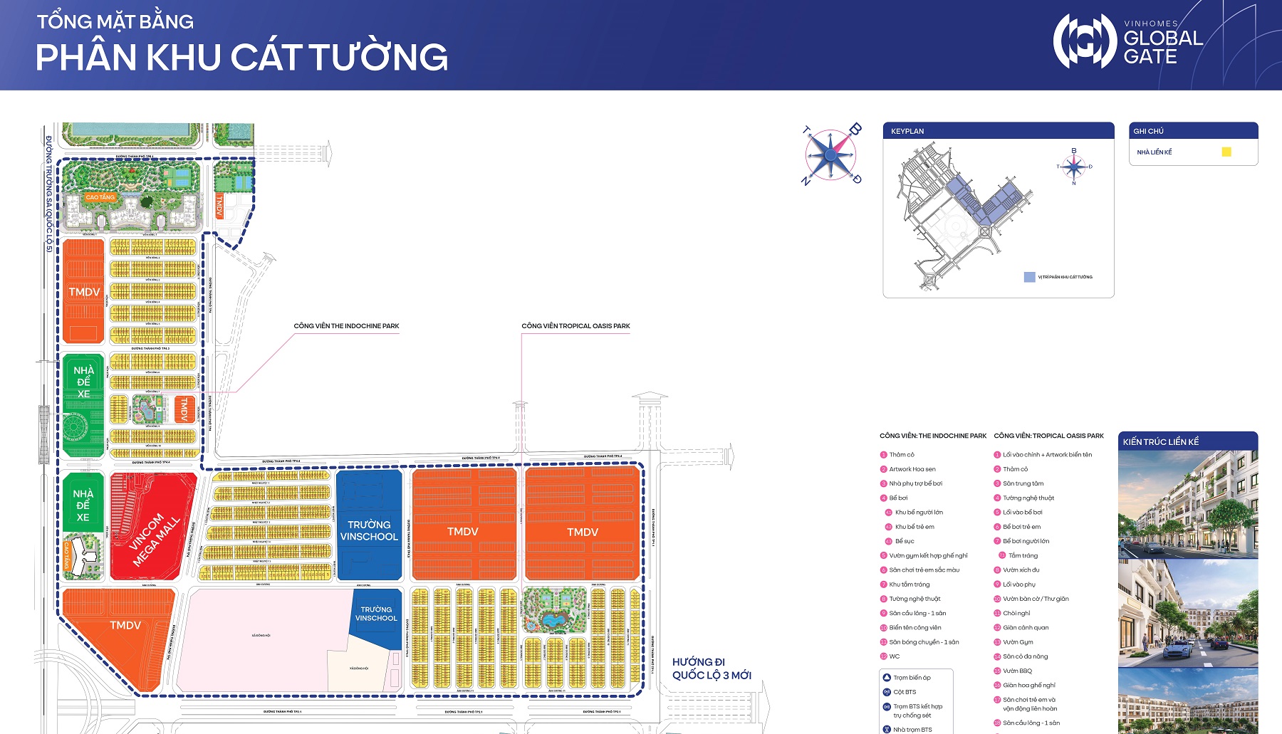 Mặt bằng phân khu Cát Tường Vinhomes Global Gate Cổ Loa