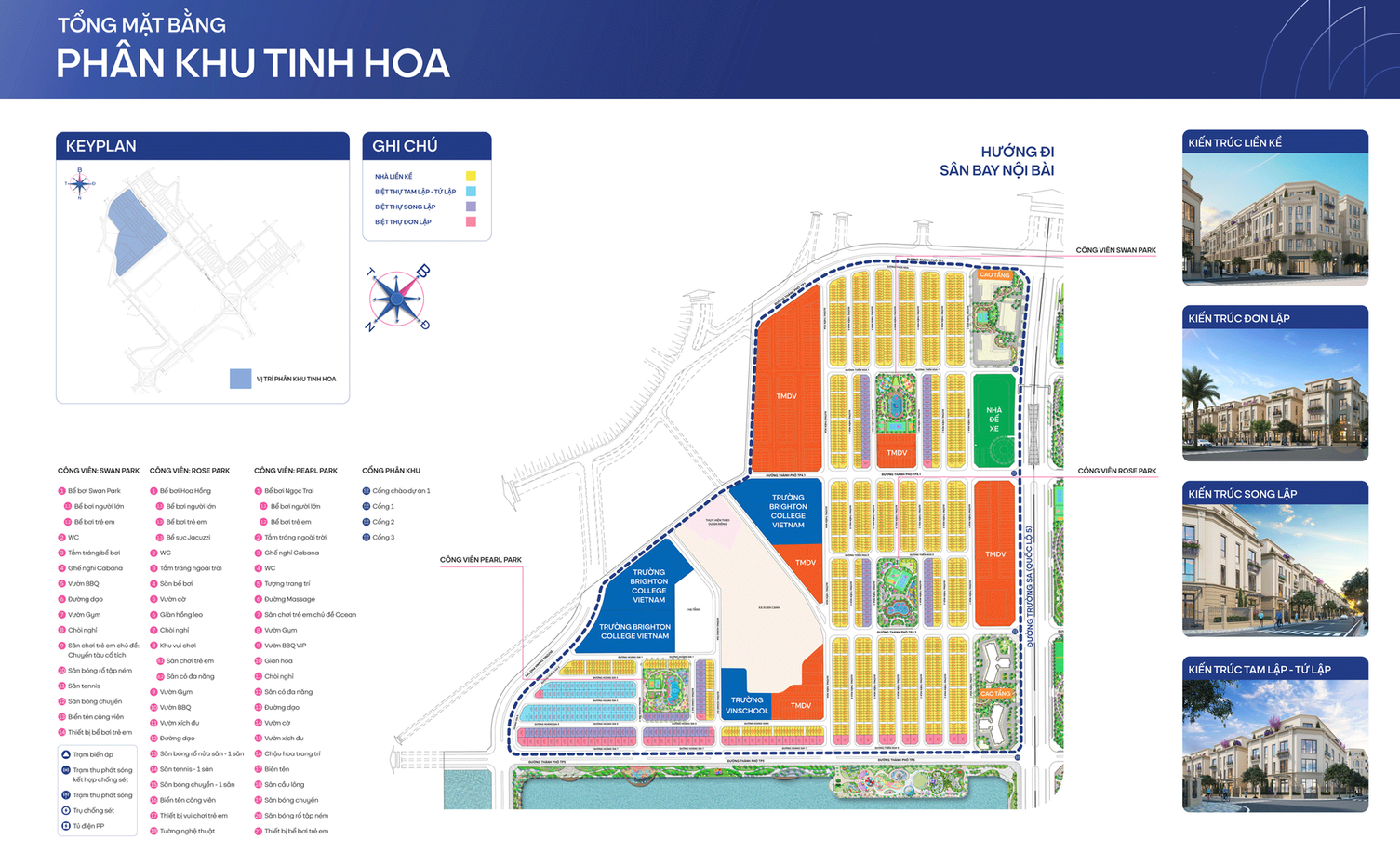 Mặt bằng phân khu Tinh Hoa Vinhomes Global Gate Cổ Loa 